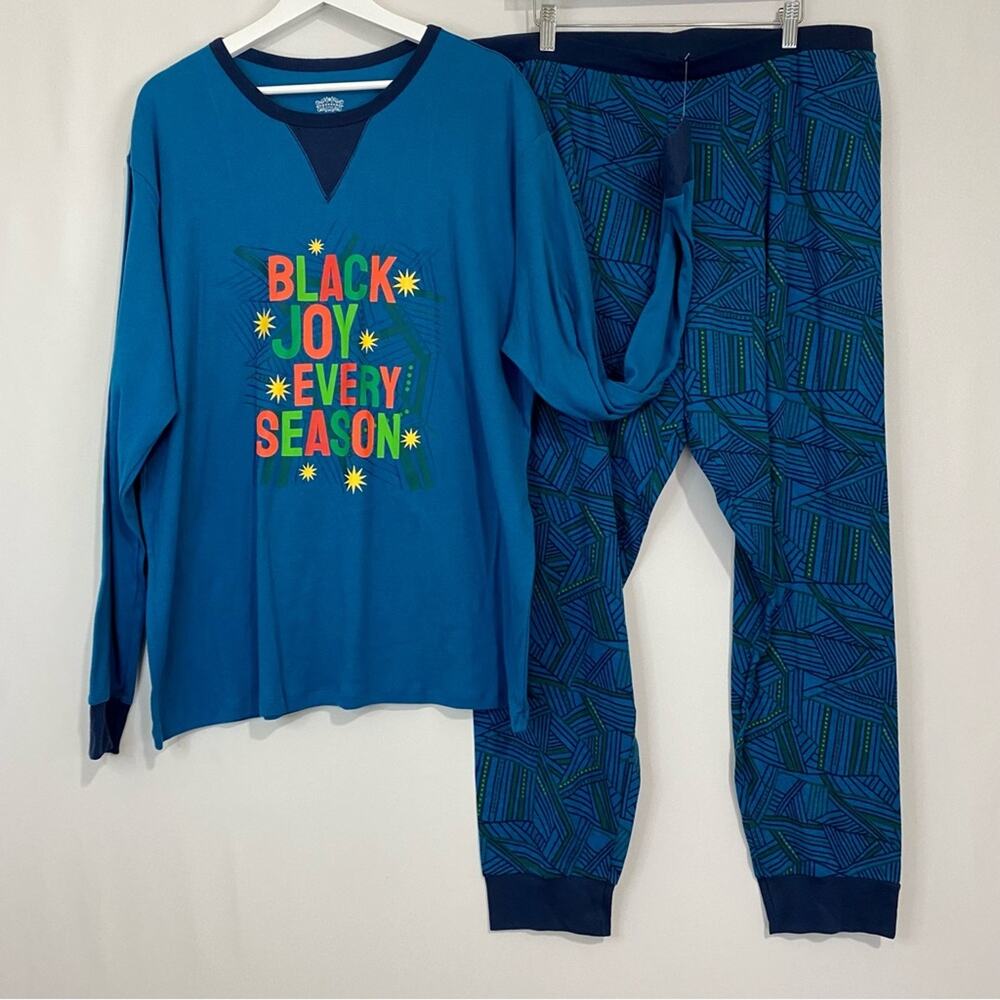 Wondershop Men’s Black Joy Every Season Long Sleeve Holiday Pajamas Size XL NWOT